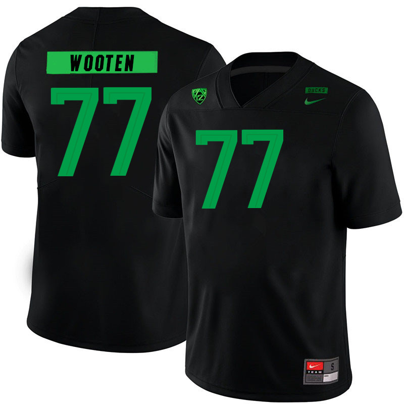 Men #77 Michael Wooten Oregon Ducks College Football Jerseys Stitched Sale-Black